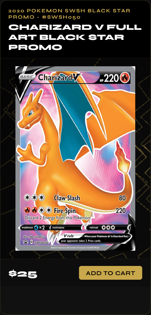 Charizard V Full Art Black Star Promo