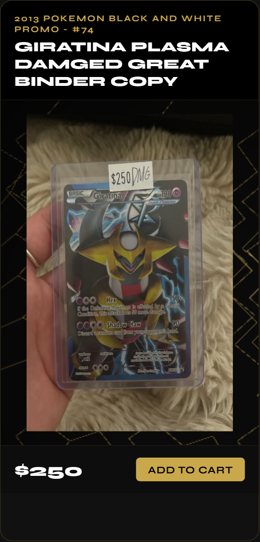 Giratina Plasma Damged Great Binder Copy