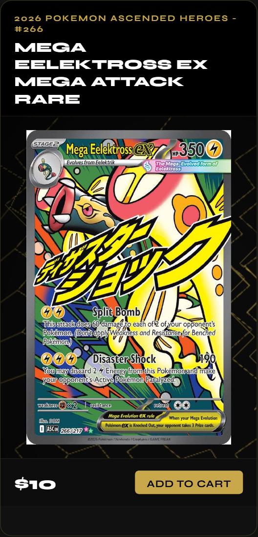 Mega Eelektross Ex Mega Attack Rare