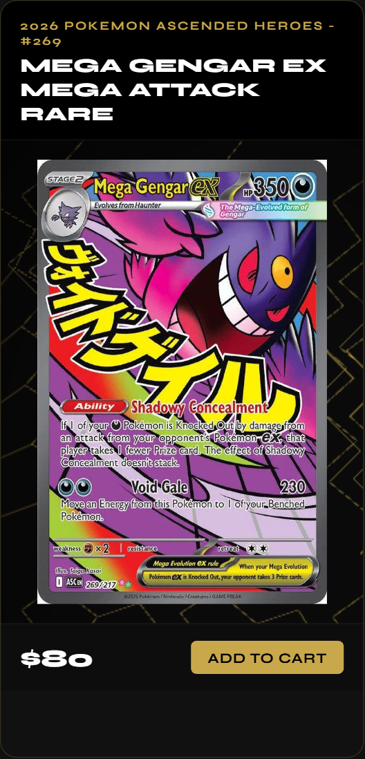 Mega Gengar Ex Mega Attack Rare