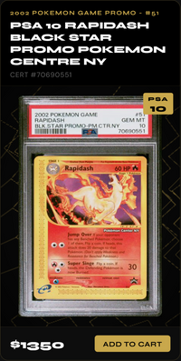 PSA 10 Rapidash Black Star Promo Pokemon Centre NY